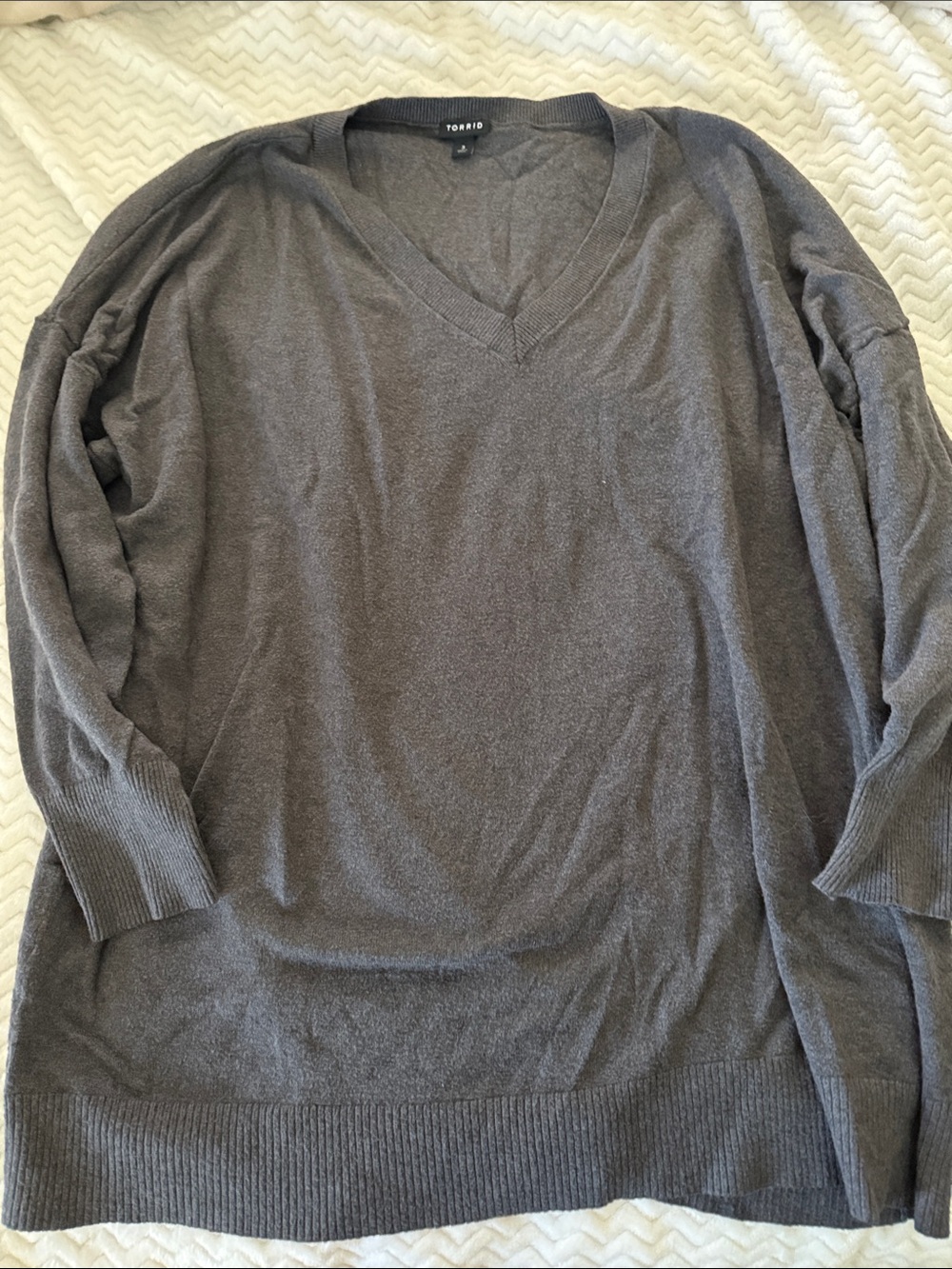 torrid Men's Dark Charcoal V-Neck Sweater
